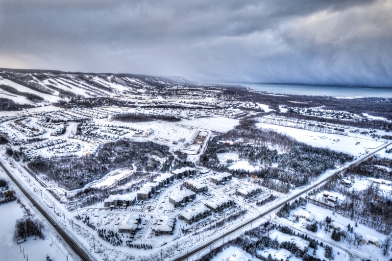 Blue Mountain distant with storm coming in from Bay